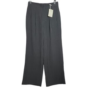 NEW Everlane City Stripe Way High Drape Pants SIZE 10 Black Wide Leg Pleated NWT